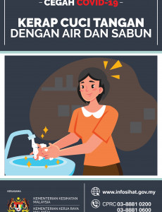 Cegah COVID-19 : Kerap Cuci Tangan Dengan Air Dan Sabun